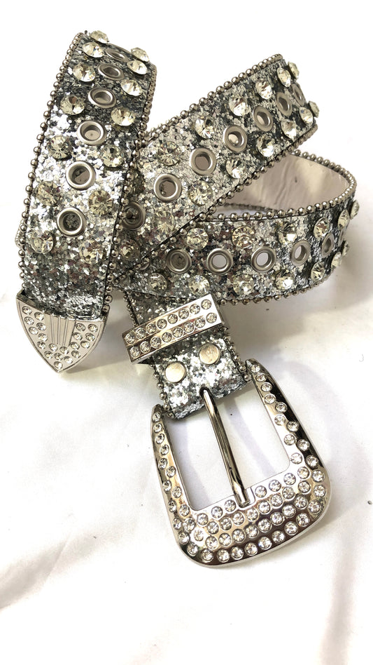 SILVER SPARKLE BELT