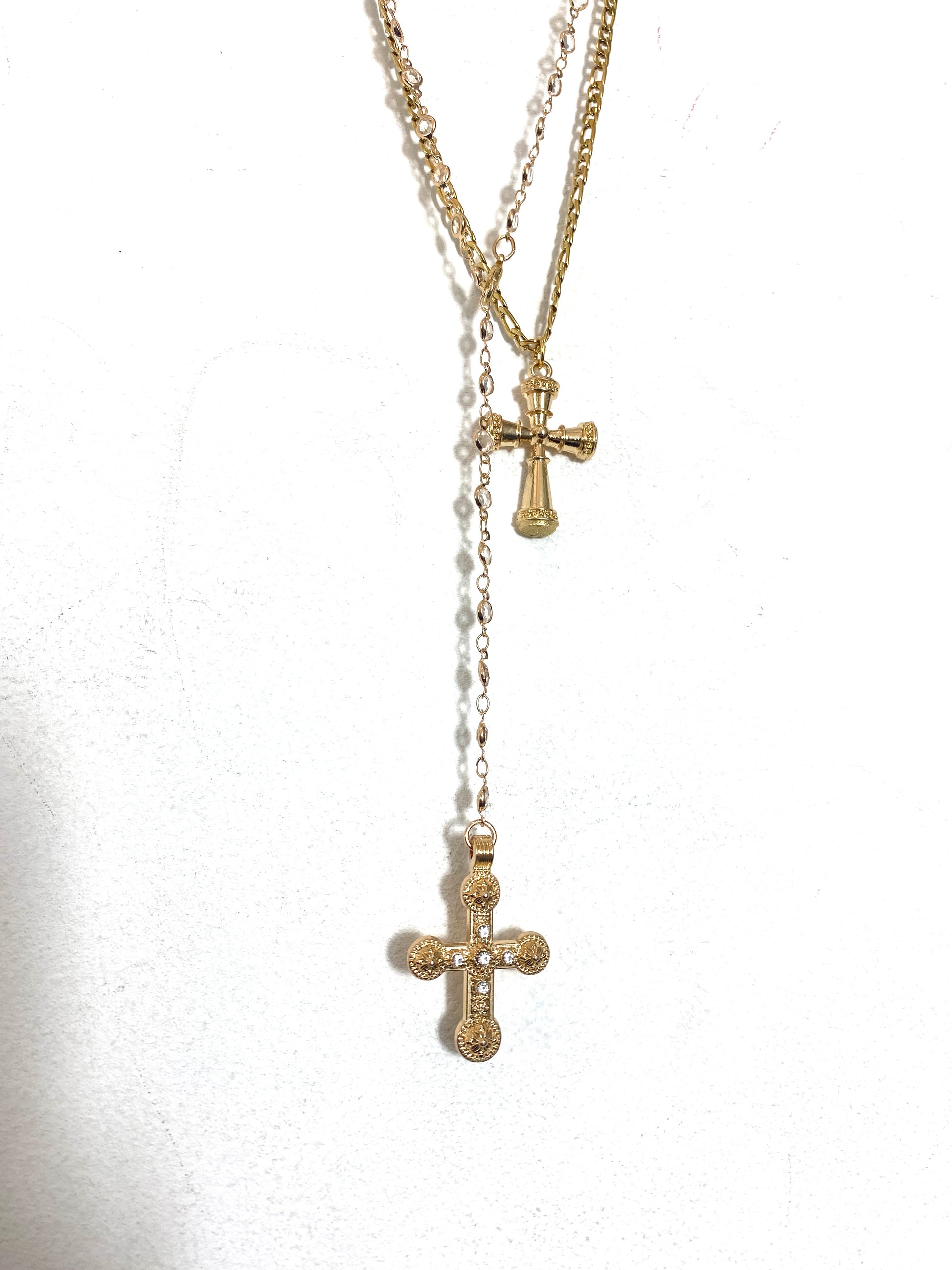 Classic Gold Cross Necklace Set